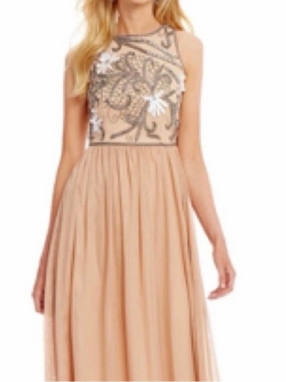 Gianni Bini Blush Embellished Maxi Dress